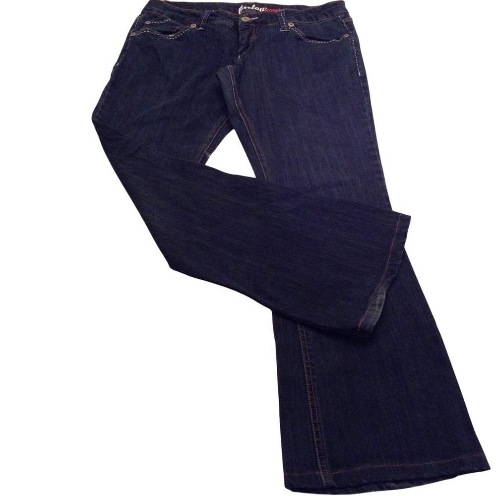 Farlow Straight Leg Jeans Womens Size‎ 11 Dark Wash Denim Embroidered Pockets
